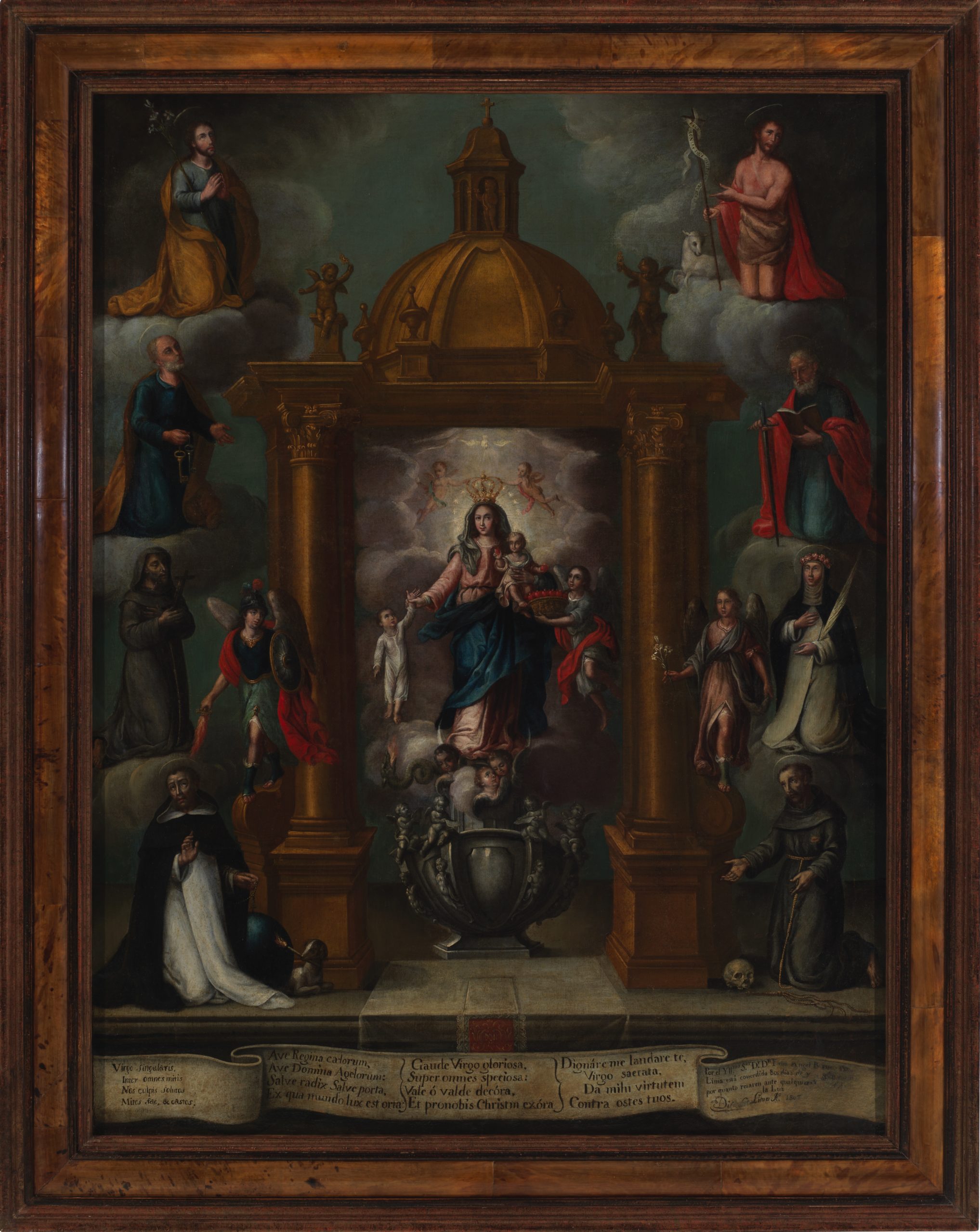 A painting depicting the iconography of Our Lady of the Light.