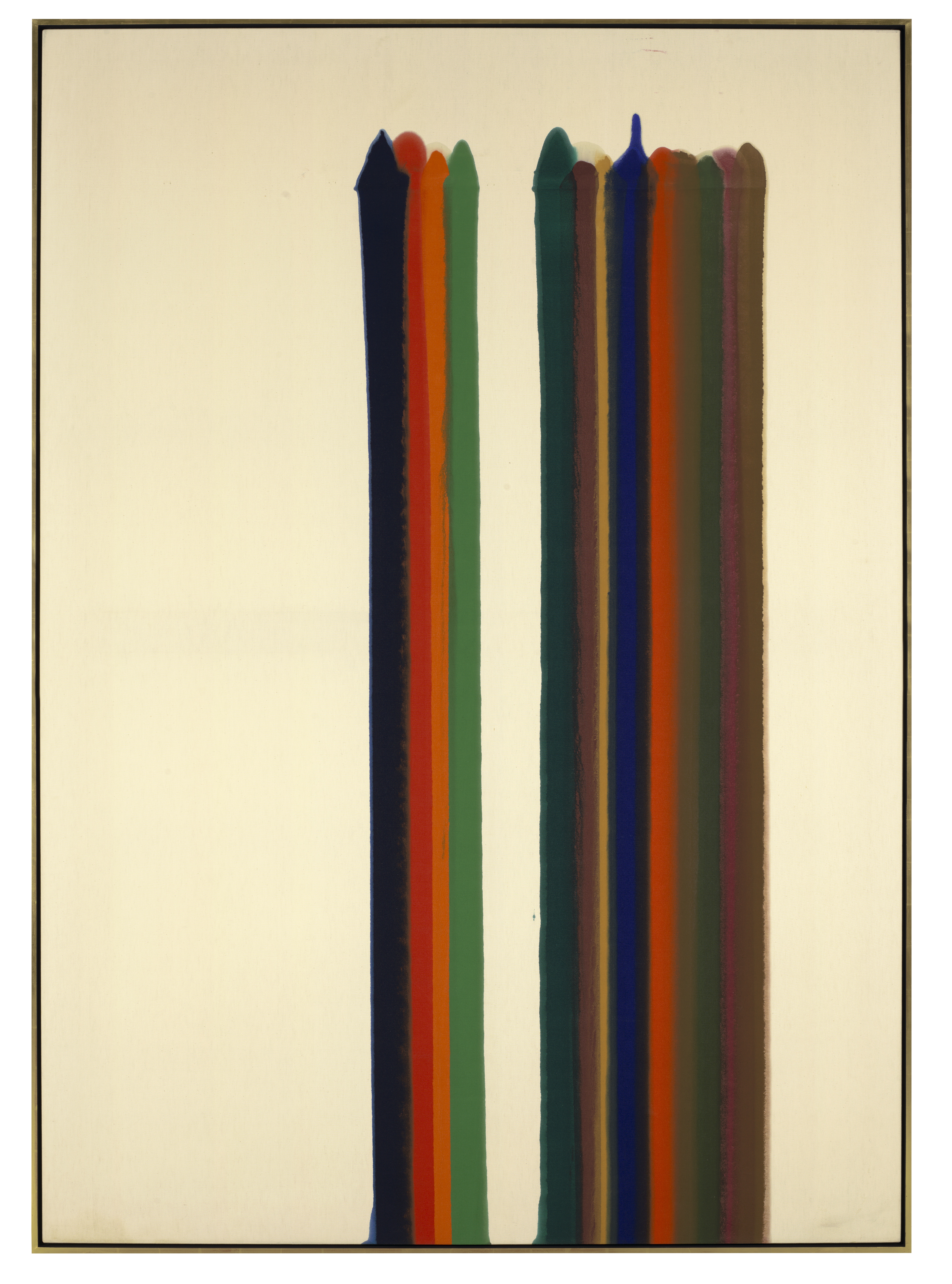 Color field painting with vertical stripes