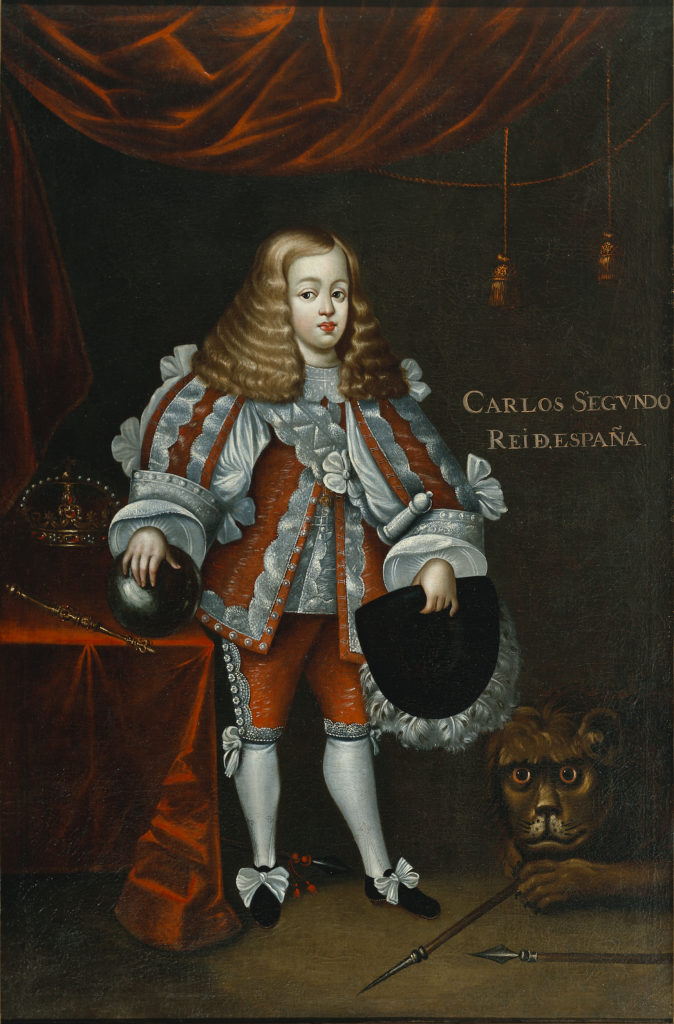 A painting depicting Spanish King Carlos II as a child with a lion.