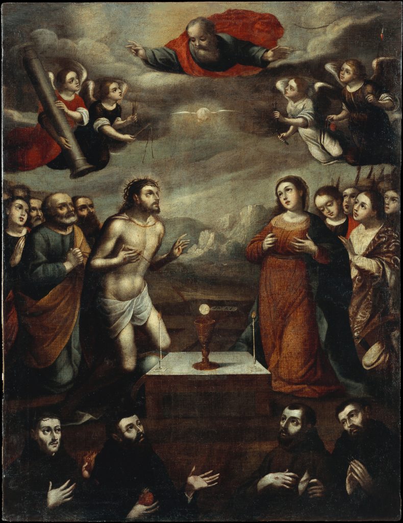 A painting depicting the Eucharist as the blood of Christ, fountain of life.