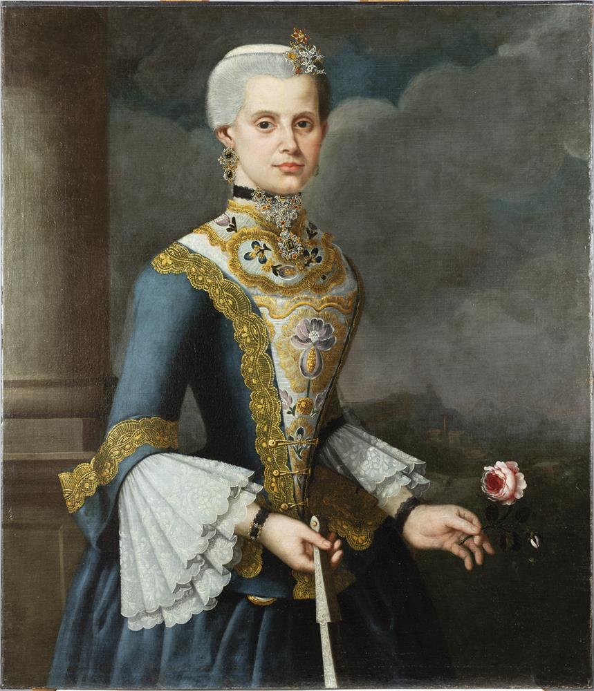 A painting depicting a portrait of Francisca Ramírez de Laredo y de Ulloa.