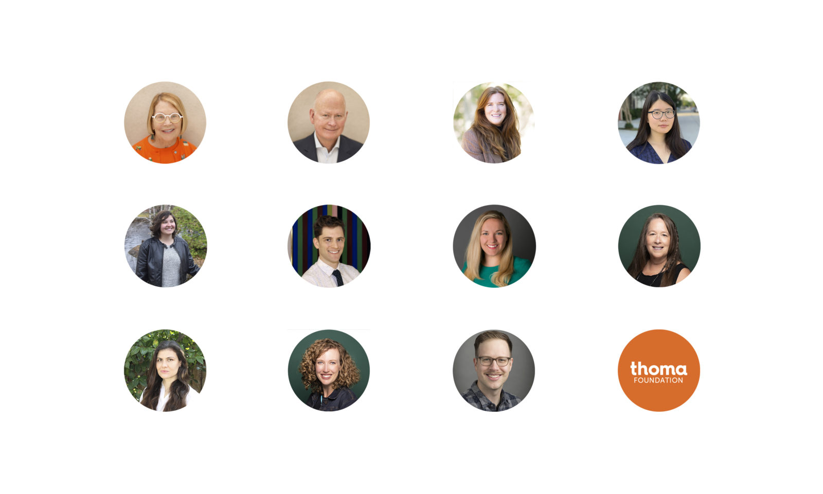 A group of headshots depicting all the team members at the Thoma Foundation.